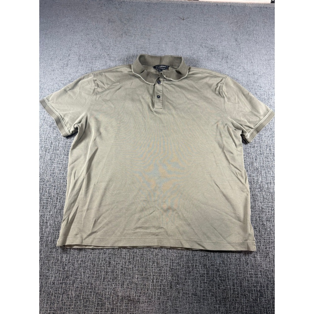 Banana Republic Luxe Touch Performance Polo Mens Large Olive Green Short Sleeve